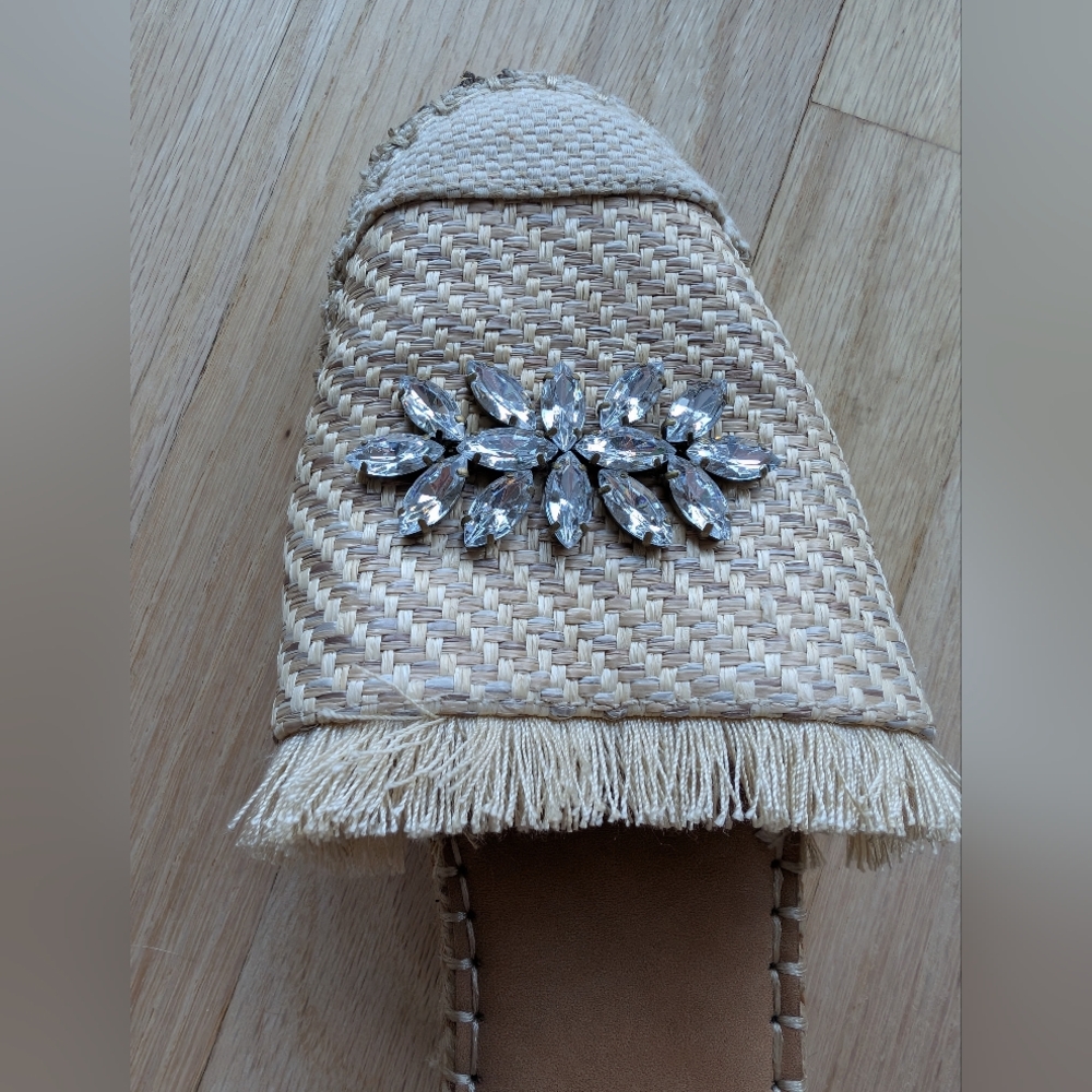 Crown Vintage Espadrilles with Jewels - Ankle Strap Sandals (Size 7.5) - Picture 7 of 8